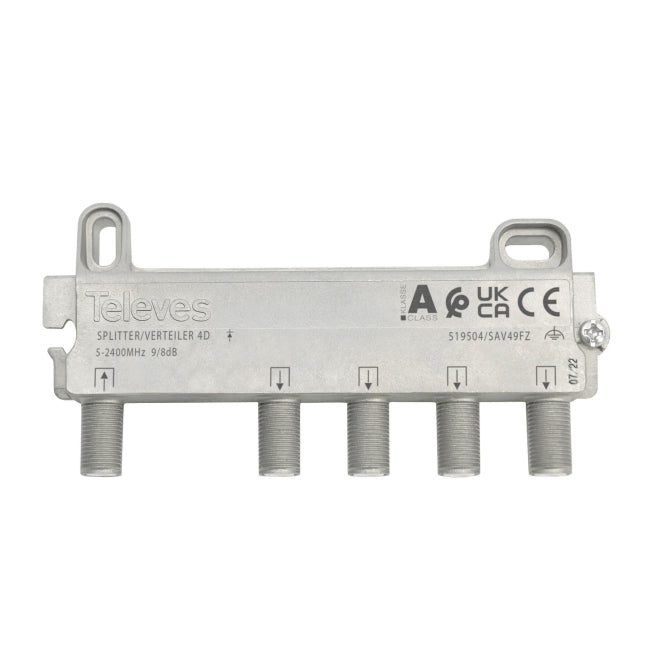 Televes 4-fach Verteiler         SAV49FZ        5-2400 MHz VD: 8dB