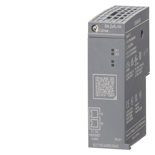 Siemens 6ES71936AR000AA0 Busadapter BA   2xRJ45 2 RJ45 Buchsen f.PROFINET ET200SP