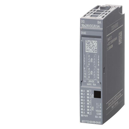 Siemens ET 200SP, DQ  6ES7132-6BH00-0AA0 16X24VDC/0,5A BA, VPE 1