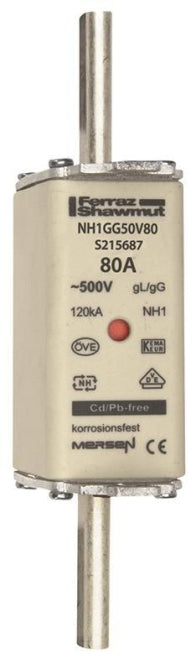 Mersen 1B159.000000 NH1 80A gG 500V      NH-Sicherung sfü spannungsführend
