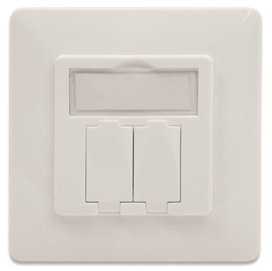 ASSM Leerdose f.Keystone Module DN-93831 2-fach Rahmen+Zentralpl. rw designfähig
