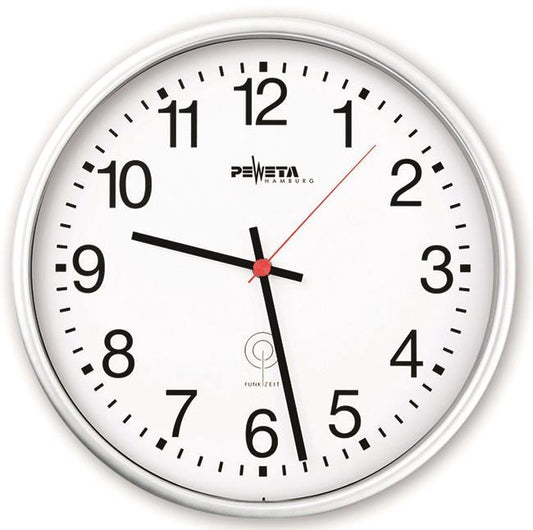 Peweta 51.130.311 Funkuhr 1,5V innen     D300mm arab.Zifferblatt ws Kunststoff