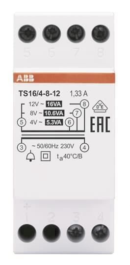 ABB Klingeltransformator     TS16/4-8-12 16VA 4-8-12VAC 2CSM228625R0812