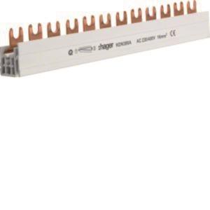 Hager Phasenschiene 3polig       KDN380A Gabelanschluss 16qmm 80A 12 Module