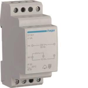 Hager Klingeltrafo 230V/8V u.12V   ST301 4VA 2PLE