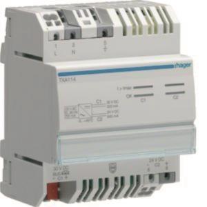 Hager Spannungsversorgung 320/    TXA114 640mA m.1Ausgang u.1Drossel+1Ausg. 24VDC