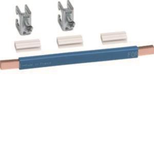 Hager CU-Schiene universZ 180x9x6mm N75B ** 35qmm blau lamelliert m.2xKlemmen