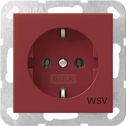 GIRA 4188108 SCHUKO-Steckdose WSV        System 55 Rot glänzend