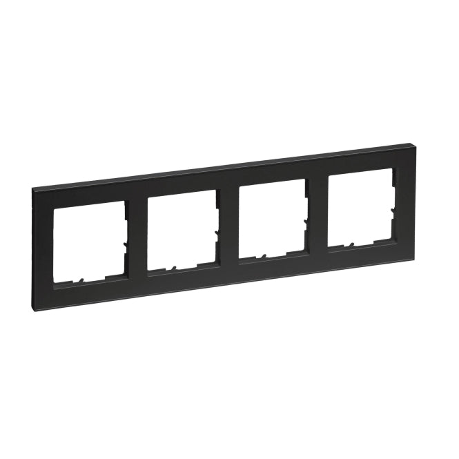 Legrand 765384 SEANO+4-fach Rahmen in    der Farbausführung Schwarz lackiert