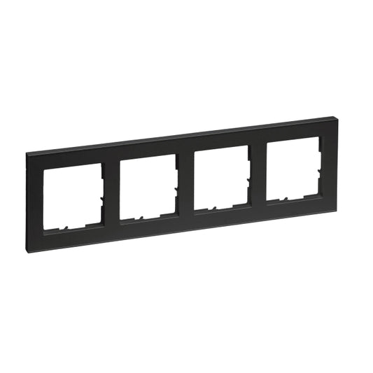 Legrand 765384 SEANO+4-fach Rahmen in    der Farbausführung Schwarz lackiert