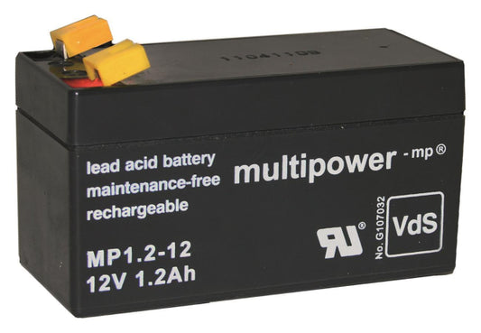 Multipower      MBL12/1,2AH/VDS MP1,2-12 Bleiakku 12V Faston 4,8mm VDS wartungsf.