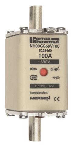 Mersen 1C763.000000 NH00 100A gG 690V    NH-Sicherung sfü spannungsführend
