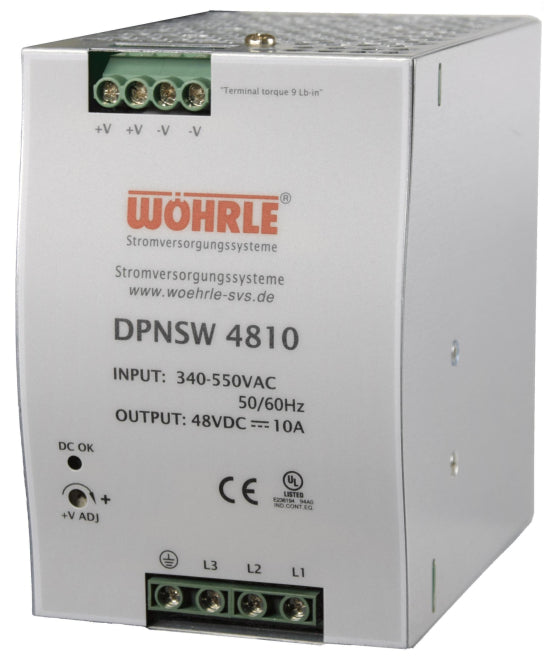 Wöhrle Schaltnetzgerät 48V    DPNSW 4810 10A 1+3phasig