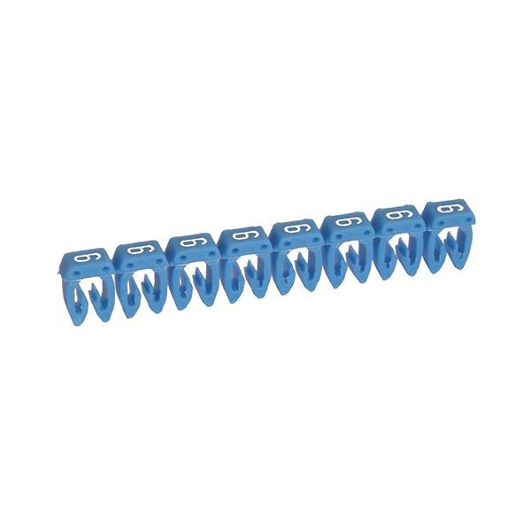 Legrand 038216 Kennzeichnungssystem CAB3 0,5-1,5qmm Ziffer:6 blau