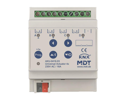 MDT Universalaktor 4-fach 4TE REG 16A    230VAC 100 15EVG AKU-0416.03