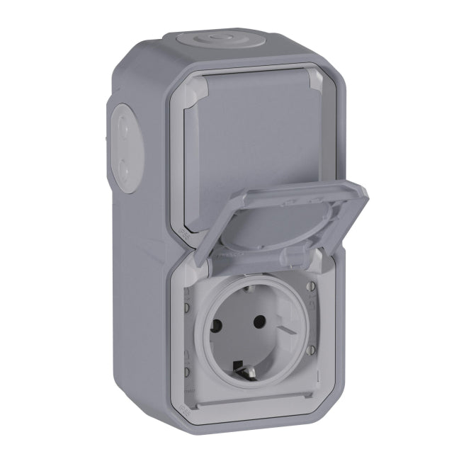 Legrand 069744L Plexo New FRAP IP44      Steckdose 2fach grau senkrecht