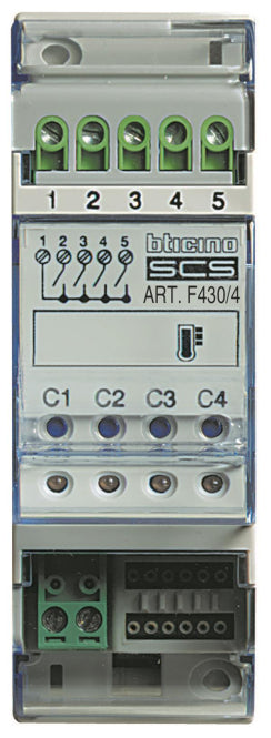 BTicino F430/4 Heizungsaktor 4-fach      f.Stellantrieben EIN/AUS Pumpen