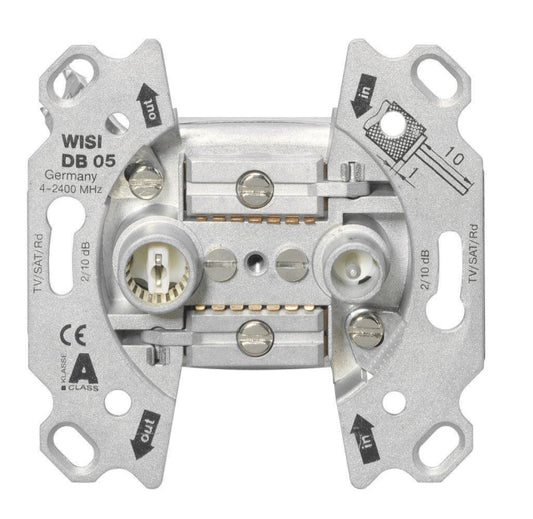 WISI Antennendose Durchgang 2-Loch  DB05     5-2400MHz 10dB