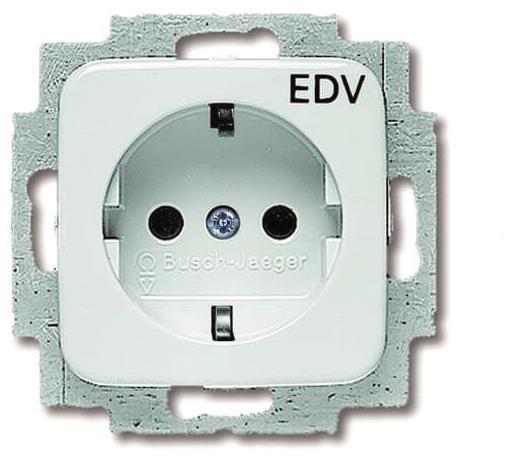 BJ Reflex SI Schuko Kombi   20EUC/DV-214   mit Aufdruck EDV alpinweiss