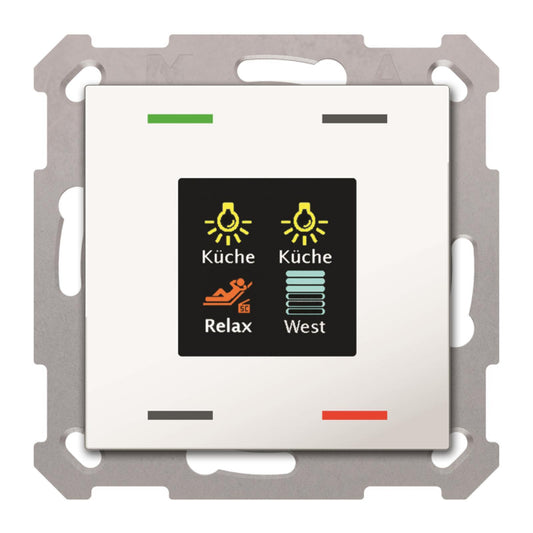 MDT Taster Smart 55 4-fach mit           Farbdisplay Reinweiß glänzend BE-