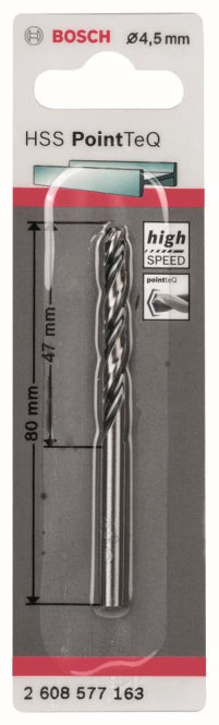 Bosch HSS-Spiralbohrer PointTeQ          4,5x80/47mm                   2608577163