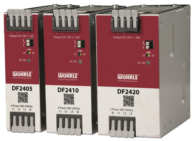 Wöhrle Netzgerät 3ph. E:340-550V  DF2405 AC A:24VDC 5A DC-OK LED Relais