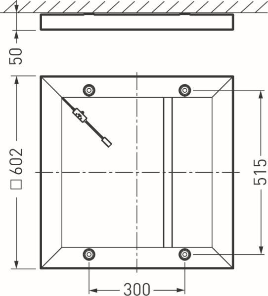 TRIL LED-Anbaupanel 2350 D 602mm 8537240 G4 22/28W 2900/3600lm 3/4K UGR19 quadrat