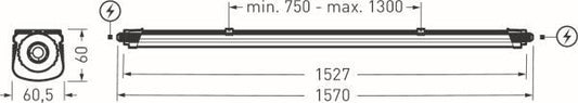 TRIL FR-Leuchte 2315 G4 IP65 PC  8427740 33/48W 3800/5600lm 4/65K DV 3x1,5 1570mm