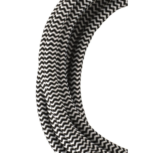 BAIL Textilkabel 2x0,75mm schwarz/weiss      Länge: 3m