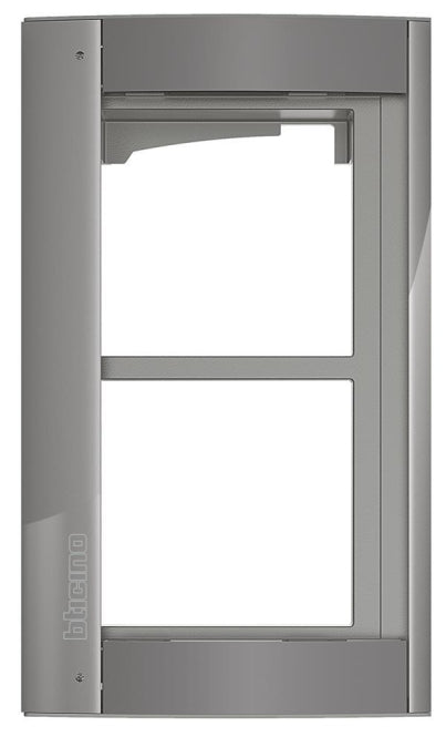 BTicino 350223 Abdeckrahmen 2M m.Träger  f.Türstation SFERA Aluminium Allstreet