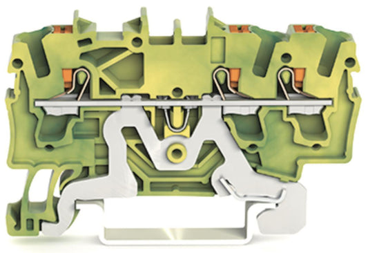 WAGO 2202-1307 3-Leiter-Schutzleiterk-   lemme,mit Drücker,2,5 mm²