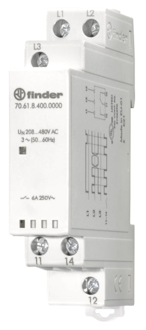 Finder 3-Phasen-Netzüberwachung          70.61.8.400.0000 1W 6A 208-480VAC