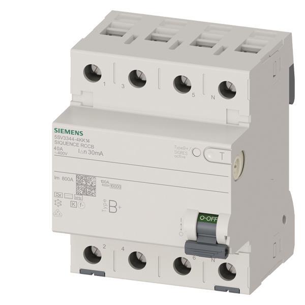 Siemens 5SV33444KK14 FI-   5SV3344-4KK14 Schalter Typ B+ 40A 3+N-pol 30mA 400V