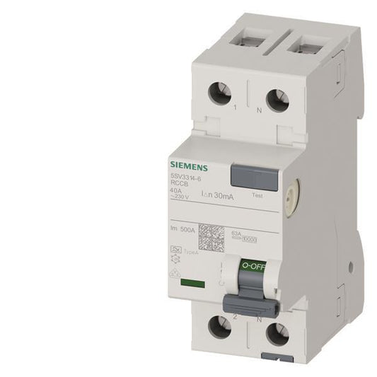 Siemens FI-Schalter 2x40A       5SV33146 Typ A 40A 1+N-pol 30mA 230V 2TE
