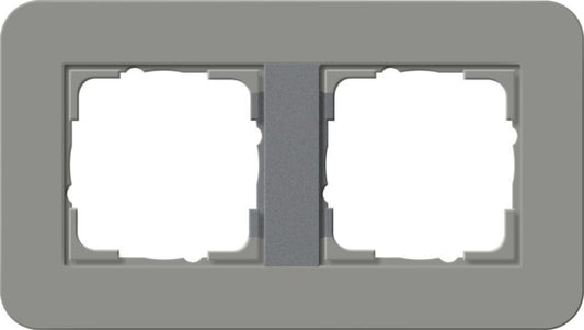 GIRA 0212423 Abdeckrahmen 2fach E3       Dunkelgrau/Anthrazit Soft-Touch