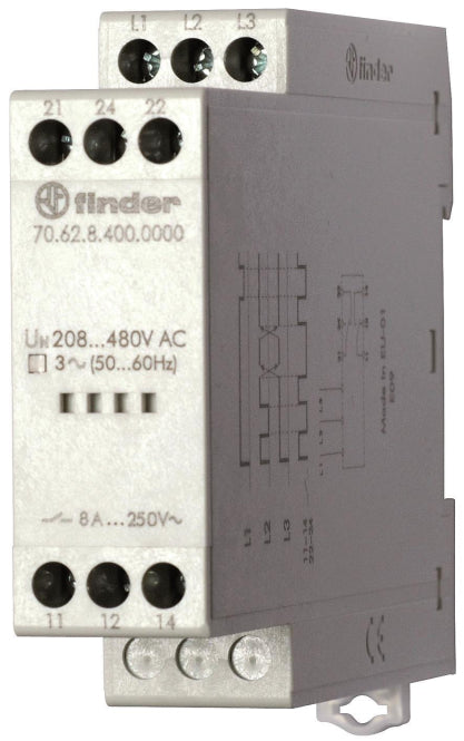 Finder 3-Phasen-Netzüberwachung          70.62.8.400.0000 2W 8A 208-480VAC