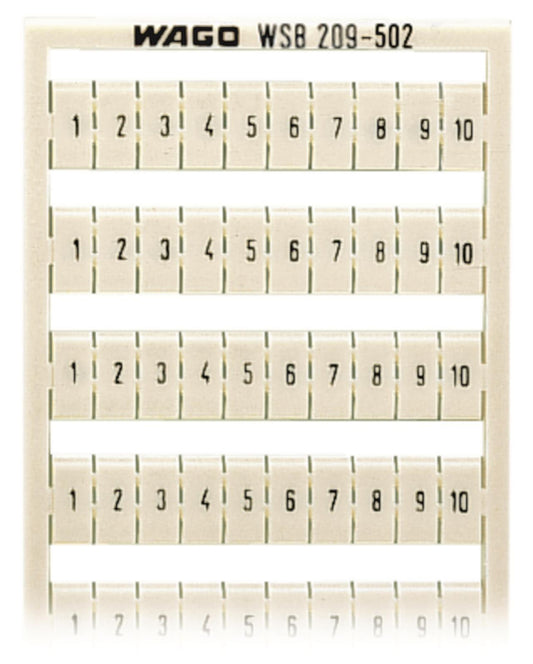WAGO 209-502 WSB-Beschriftungskarte, als Karte, bedruckt,weiß