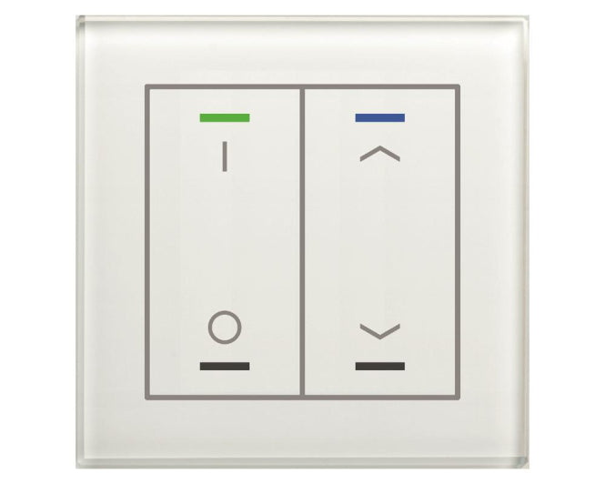 MDT Glastaster II Light 2-fach RGBW mit  Temperatursensor Weiß Schalten_Jalousie