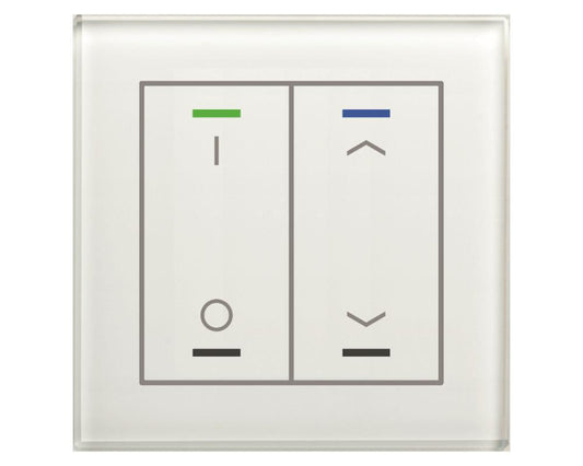 MDT Glastaster II Light 2-fach RGBW mit  Temperatursensor Weiß Schalten_Jalousie