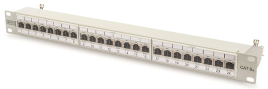 ASSM CAT 6A Klasse EA Patch DN-91624S-EA     Panel 24Port LSA geschirmt Ral7035