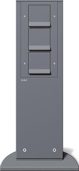 GIRA 134128 E-Säule 3x SCHUKO m.Shutter  491mm Energiesäule Anthrazit