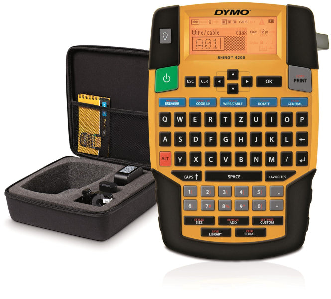 DYMO Etikettiergerät Rhino 4200  1852998 6/9/12/19mm Rhino              Kofferset