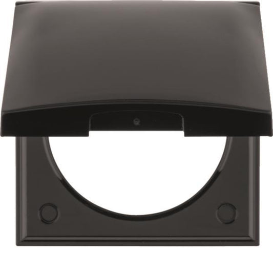 BER Rahmen 1fach mit          0918282510 Klappdeckel Integro Flow/Pure schwarz,