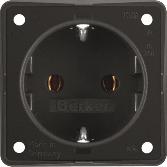 BER Steckdose SCHUKO Integro  0947782503 Einsätze schwarz, matt