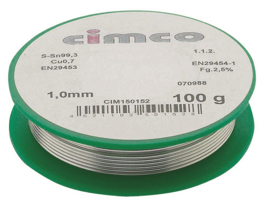Cimco Elek.Lot Bleifrei 1,0mm     150154 250g  Lötzinn