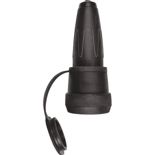 Merten Schwere Vollgummi-SCHUKO-  173051 Kupplung schwarz m.Schnappkragen+Klappd.