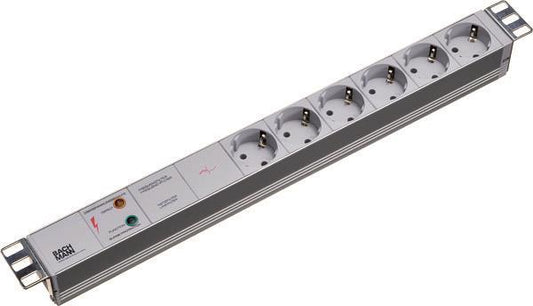 Bachmann 19" 1HE GVS 6xSchuko   333.402  Strom 2m Schuko