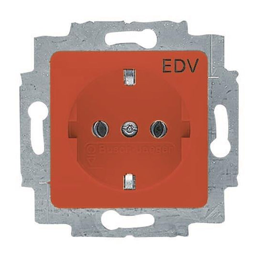 BJ SCHUKO Steckdosen-  20 EUC/DV-217-101   Einsatz rot RAL3020 SI/Reflex