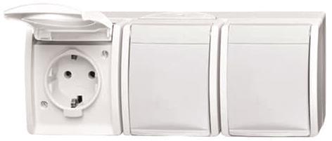 BJ APWG ocean Schuko         2300/3EW-54   3fach waagerecht alpinweiss
