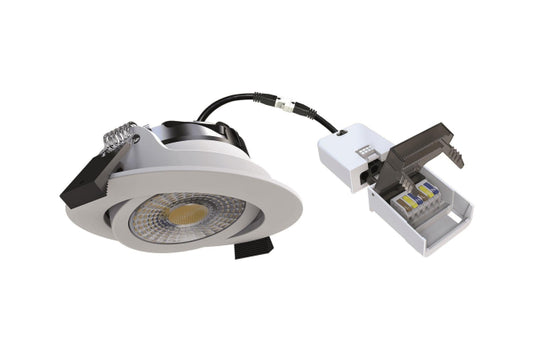 DOTLUX Einbaustrahler CIRCLEmini-flat ws 6W 720lm 27/3/4K dimmbar IP54 DA68 H27mm